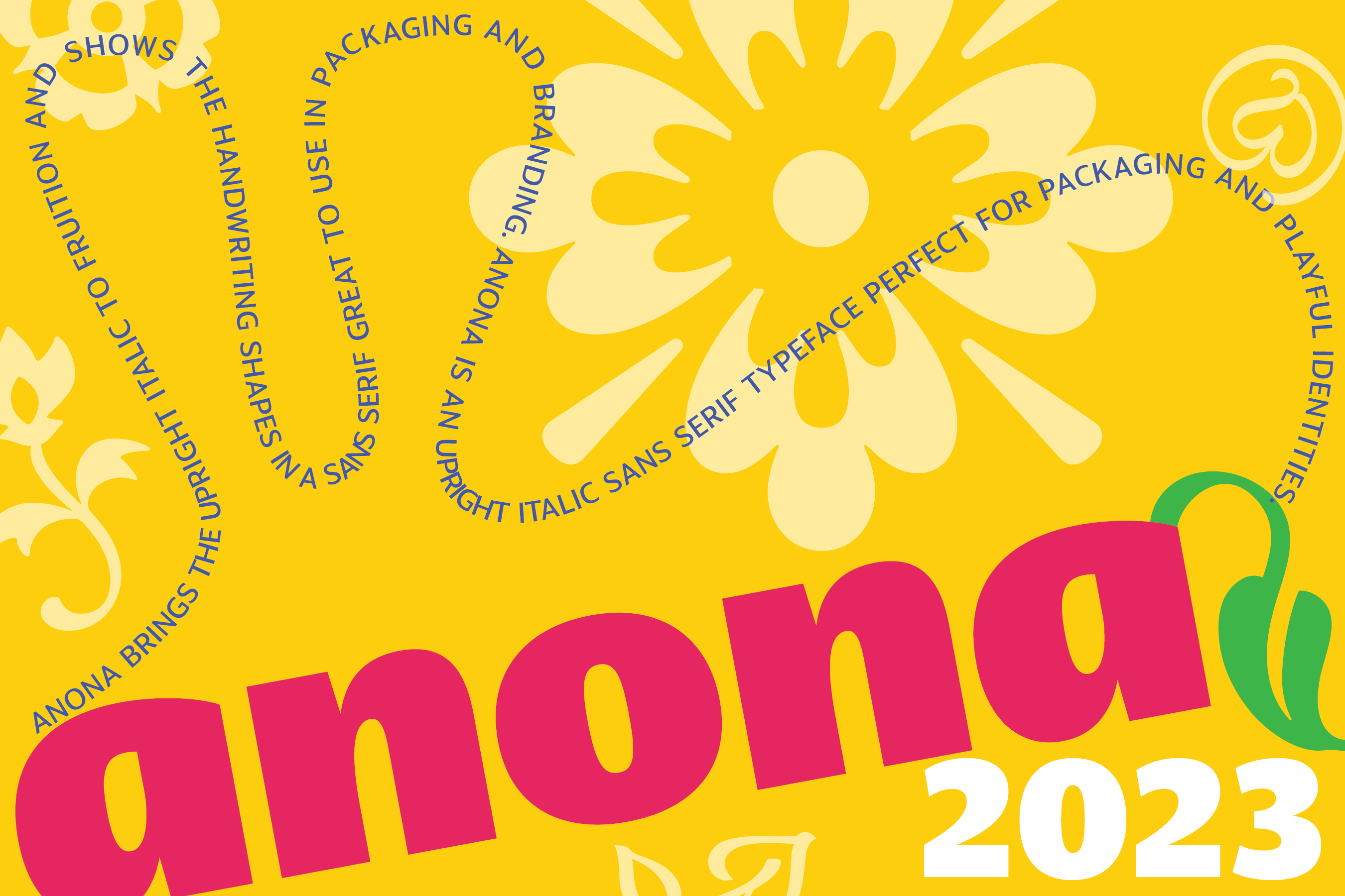 Anona specimen card yellow print layout