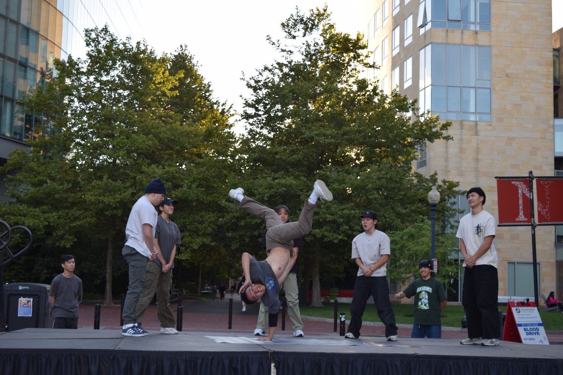 A performer on stage at Husky Global Fair