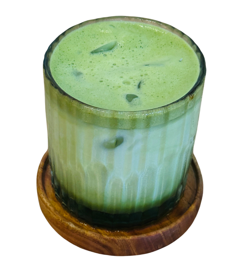 A matcha flavor shot at the sensory bar