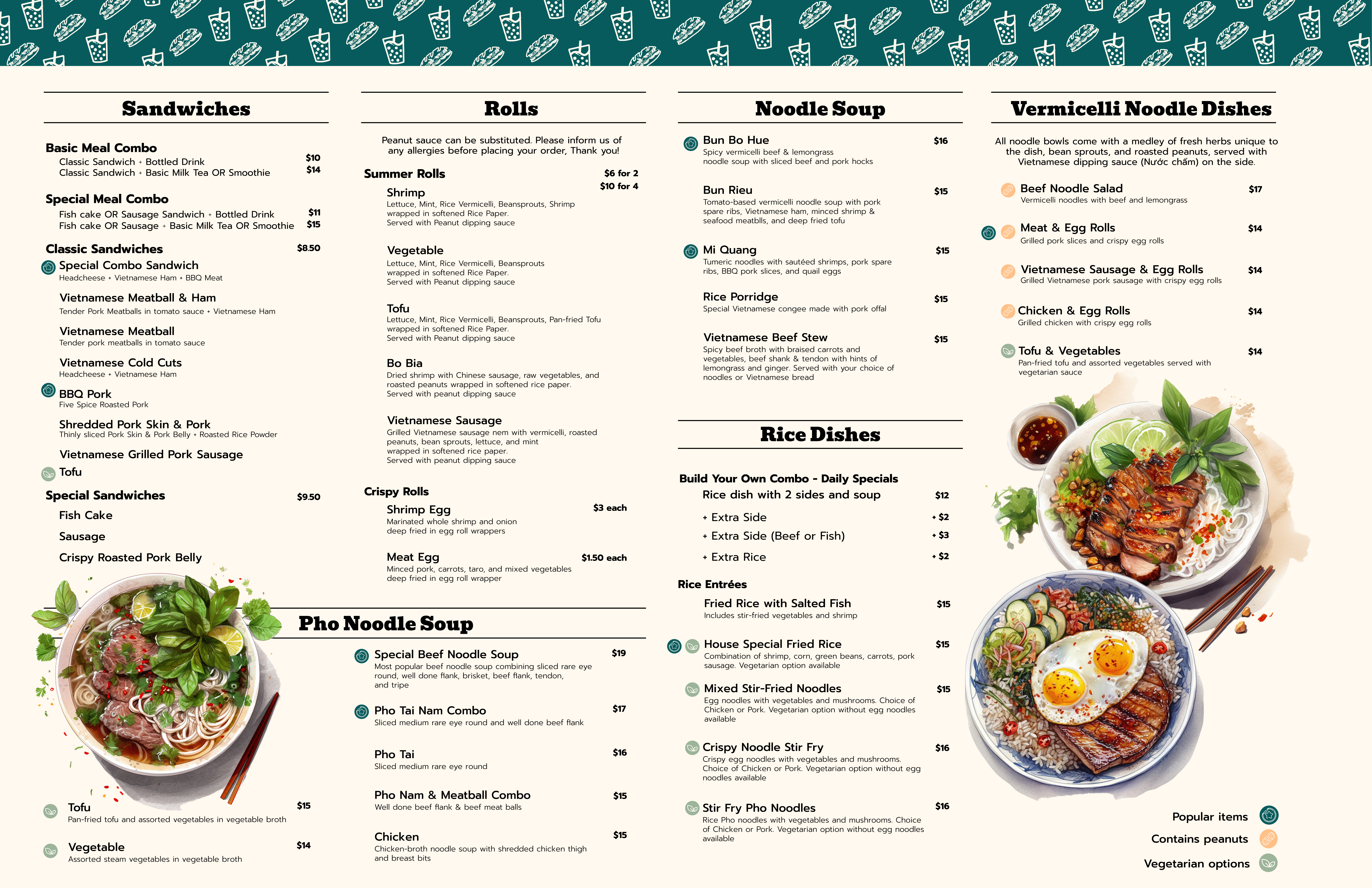 B&N menu English
