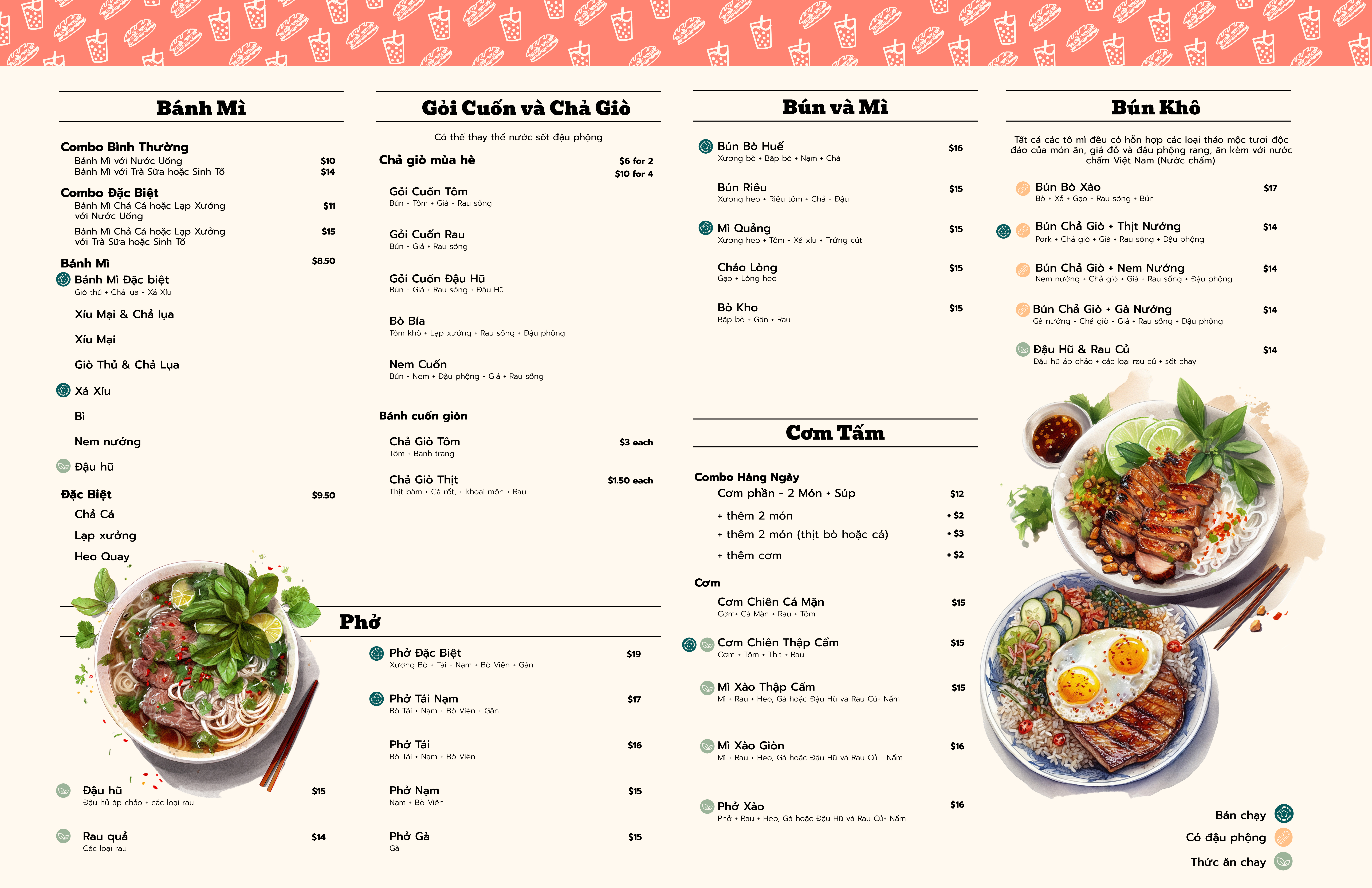 B&N menu Vietnamese