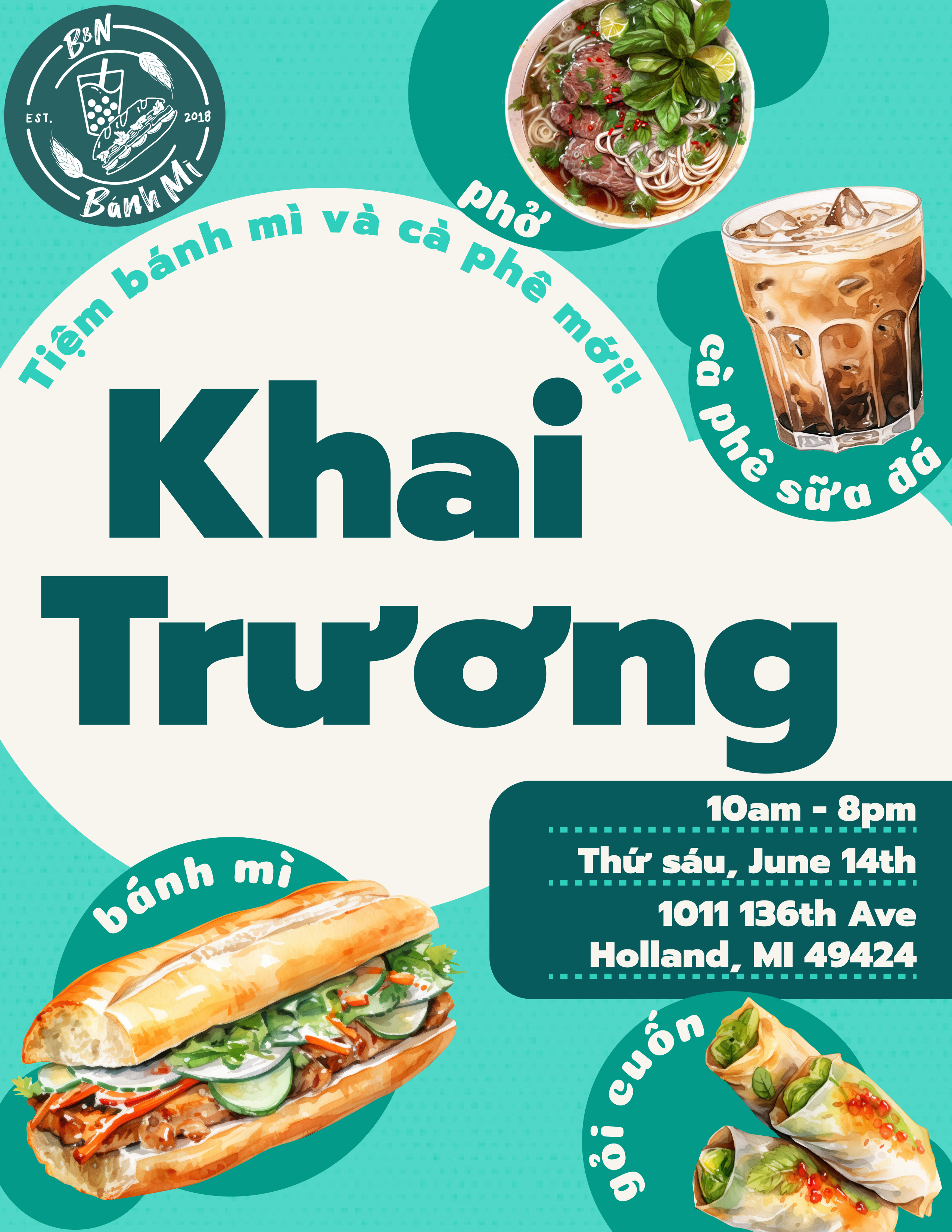 Khai Truong poster Vietnamese teal