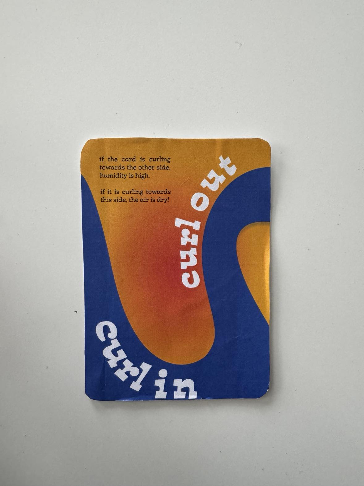 Card front blue and amber colorway