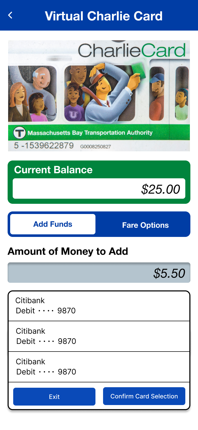 Charlie's Card — an MBTA app