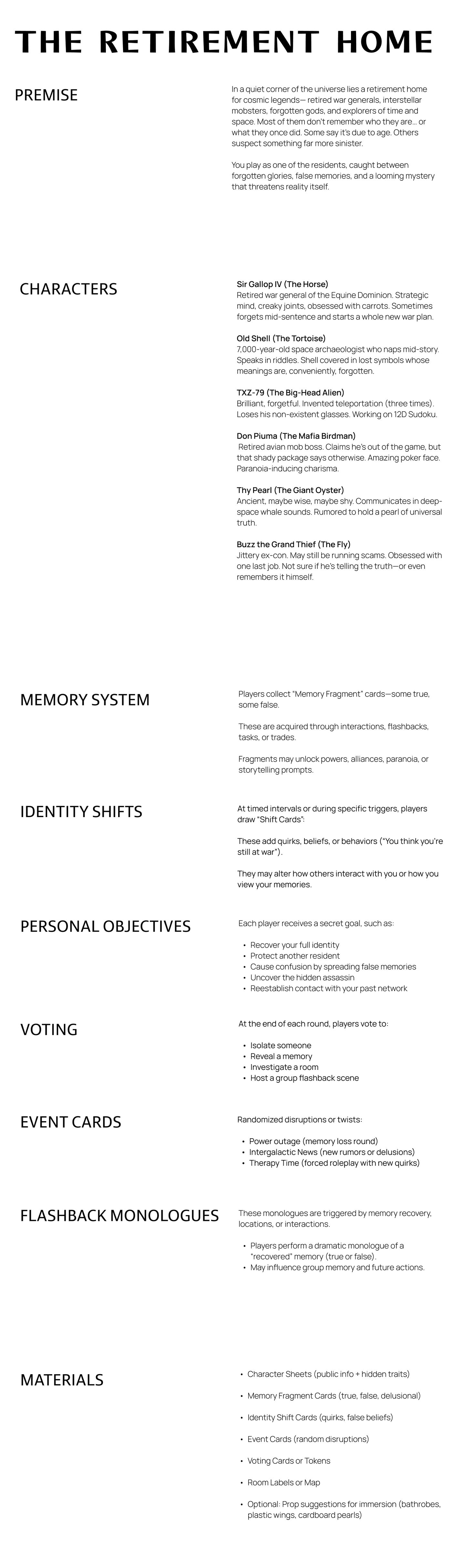 The Retirement Home instruction manual