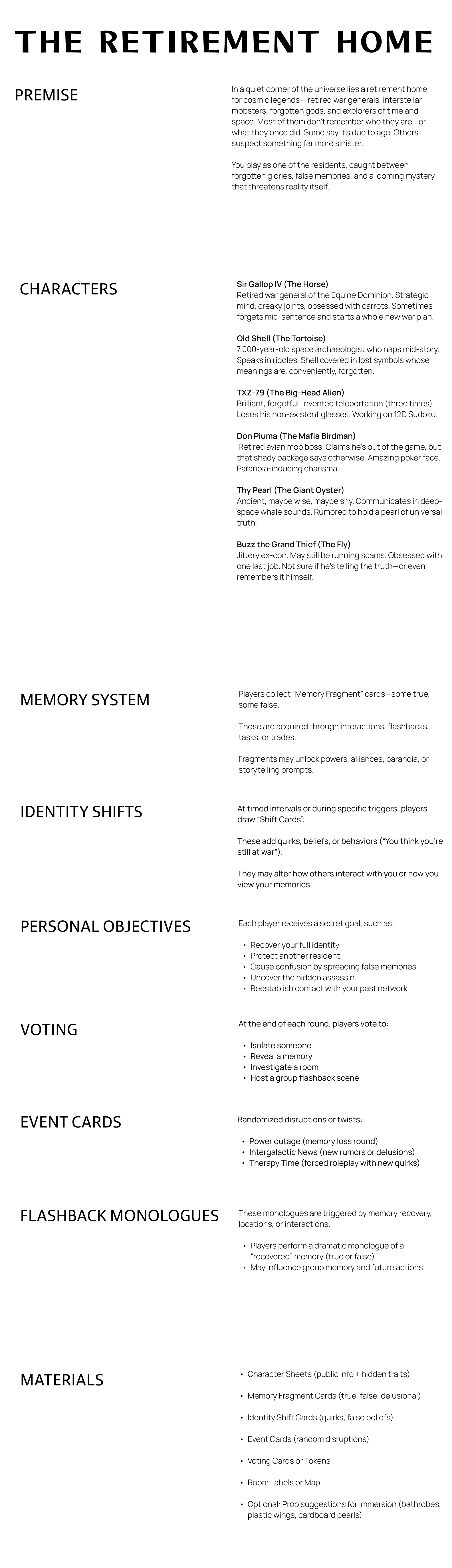 The Retirement Home instruction manual