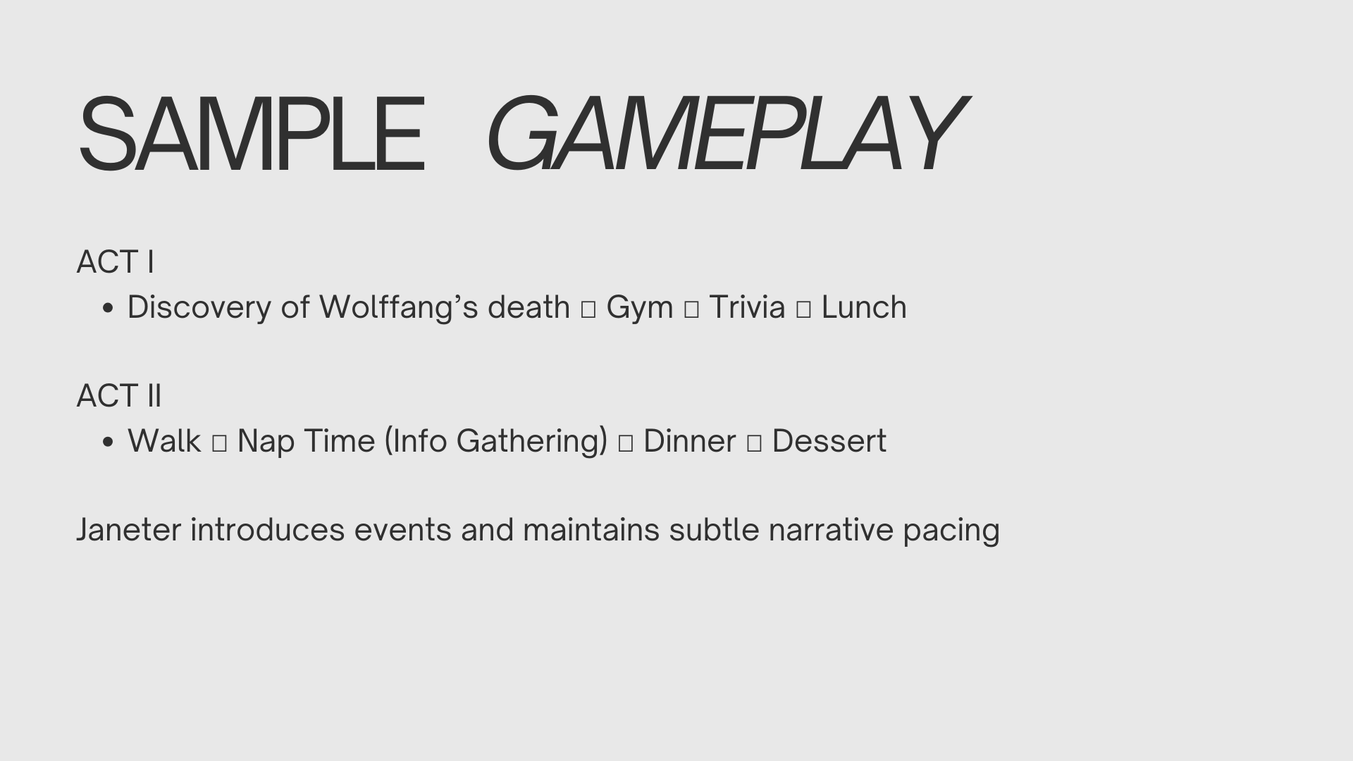 Sample gameplay slide