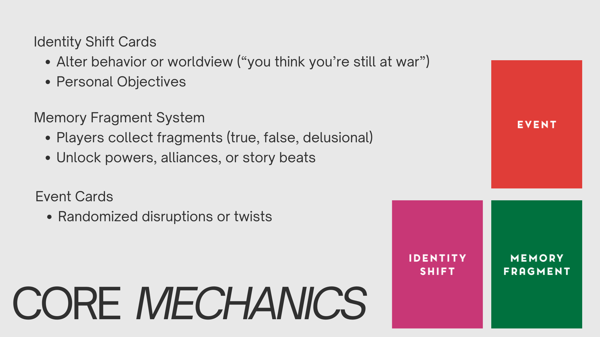 Core mechanics slide