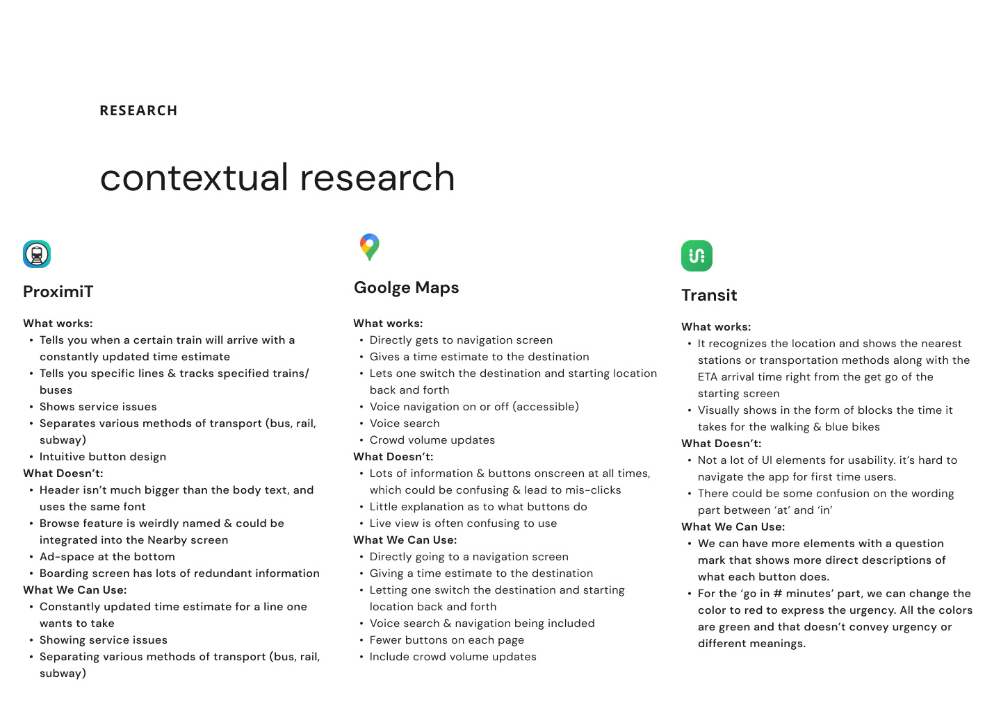 Contextual research — competitor analysis