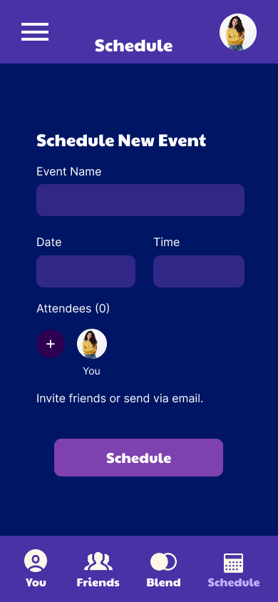 Nextflix new event screen
