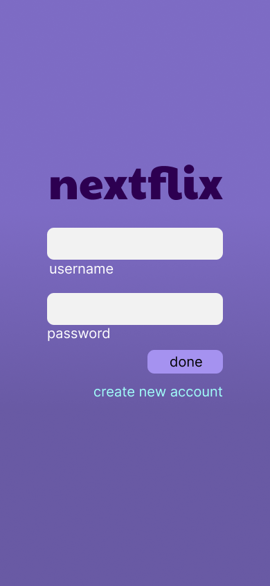 Nextflix login screen