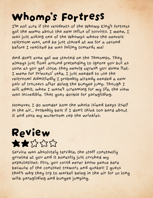 Whomp's Fortress entry