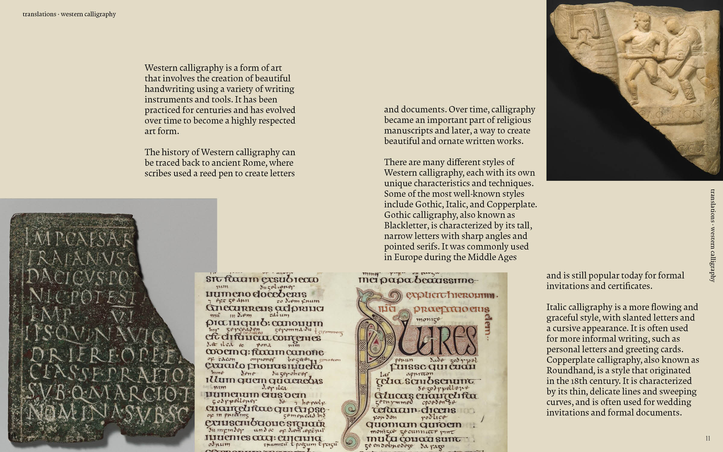 Western calligraphy chapter spread